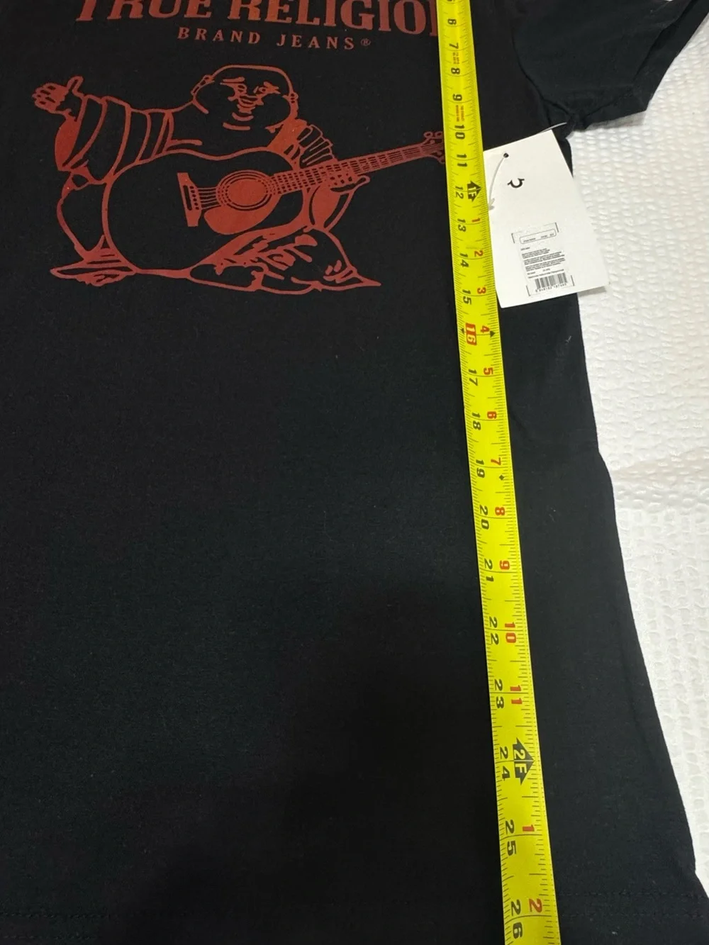 True Religion Men’s Black Graphic Logo T-Shirt with Red Print